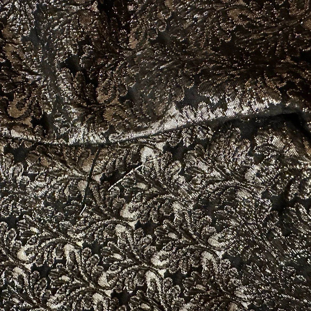 The Kooples Metallic Brocade Cropped Pants in Silver and Black - Picture 5 of 9